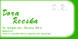 dora recska business card